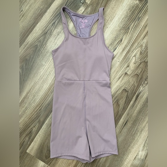 Pink Lily Sleeveless Racerback Tank Top One Piece Active Jumpsuit Shorts XS - Picture 1 of 7